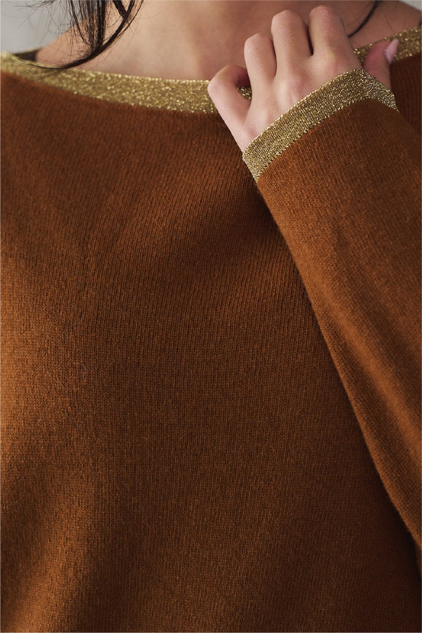 Sweater Lana y Cashmere Cefalú Camel Detalle
