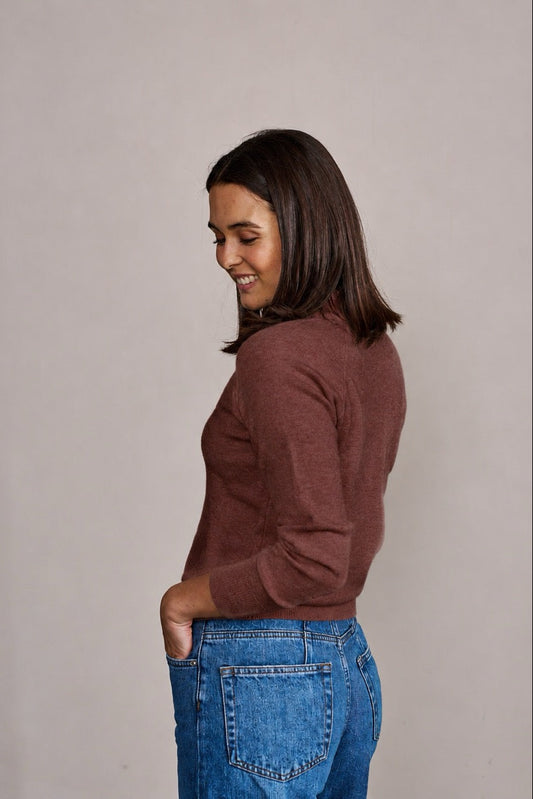 Sweater Lana Elin Café Vista Lateral