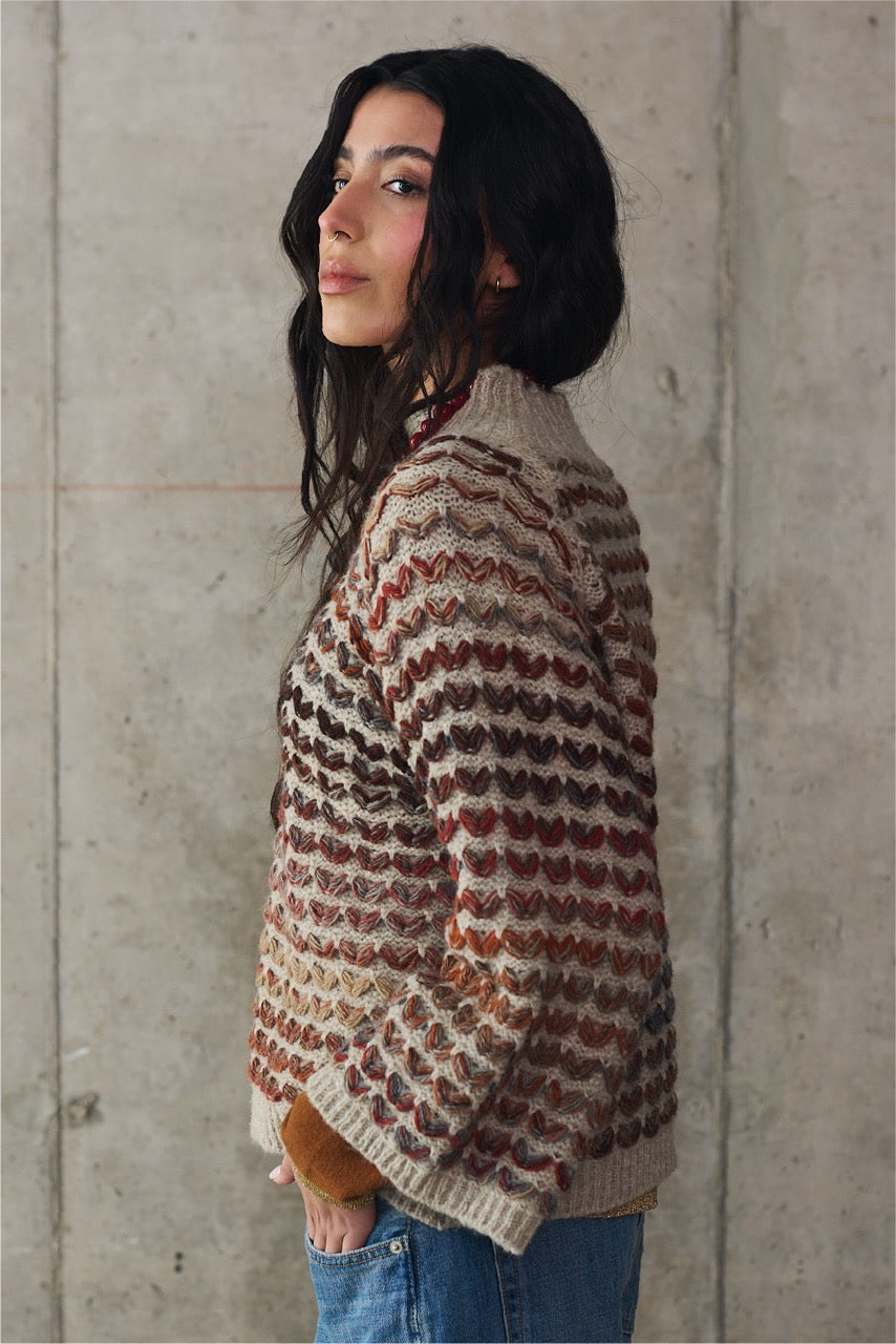 Sweater Blend Lana Novara Beige Vista Lateral