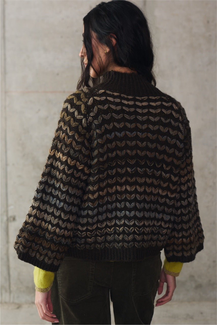 Sweater Blend Lana Novara Café Vista Posterior