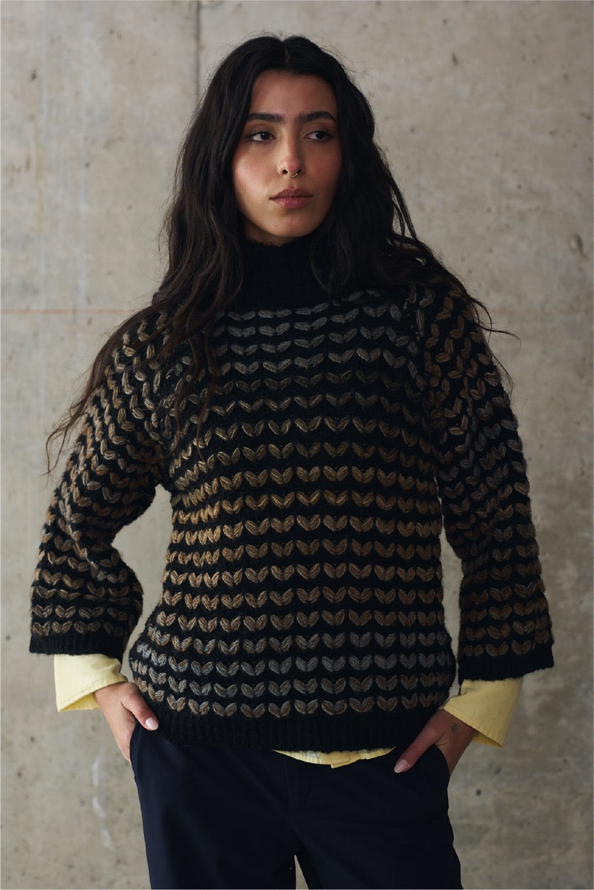 Sweater Blend Lana Novara Negro Vista Frontal 2