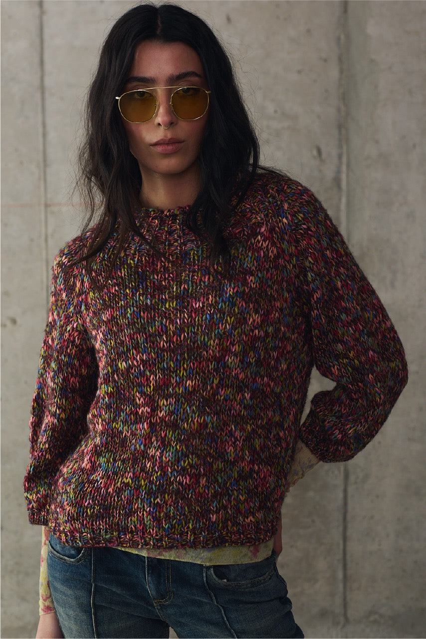 Sweater Blend Lana Palermo Burdeo Vista Frontal