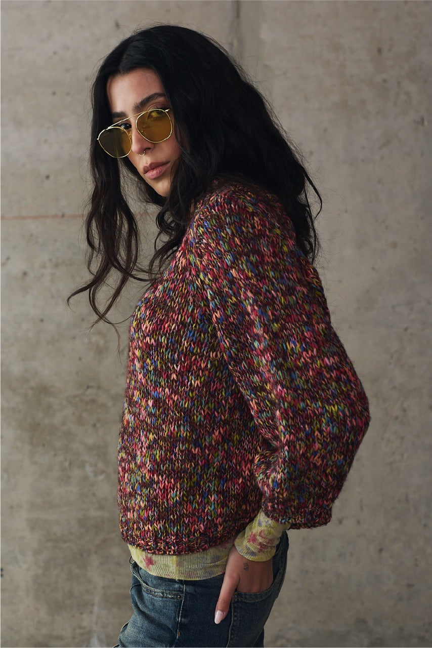 Sweater Blend Lana Palermo Burdeo Vista Lateral