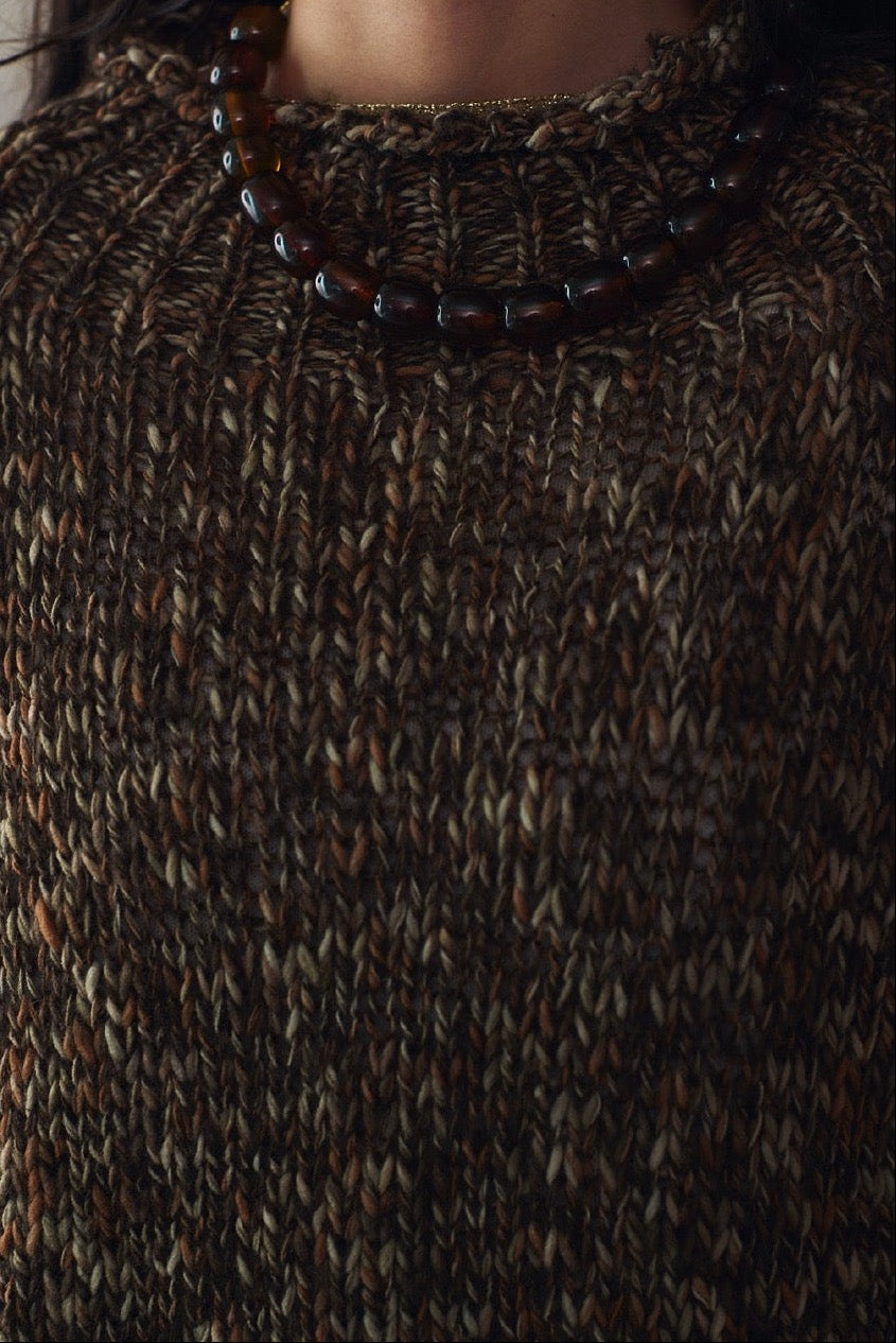 Sweater Blend Lana Palermo Café Detalle