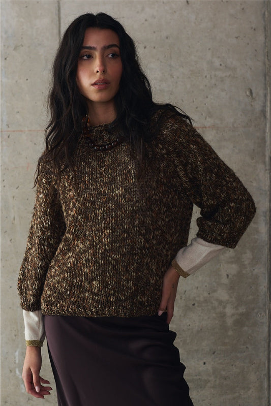 Sweater Blend Lana Palermo Café Vista Frontal 2