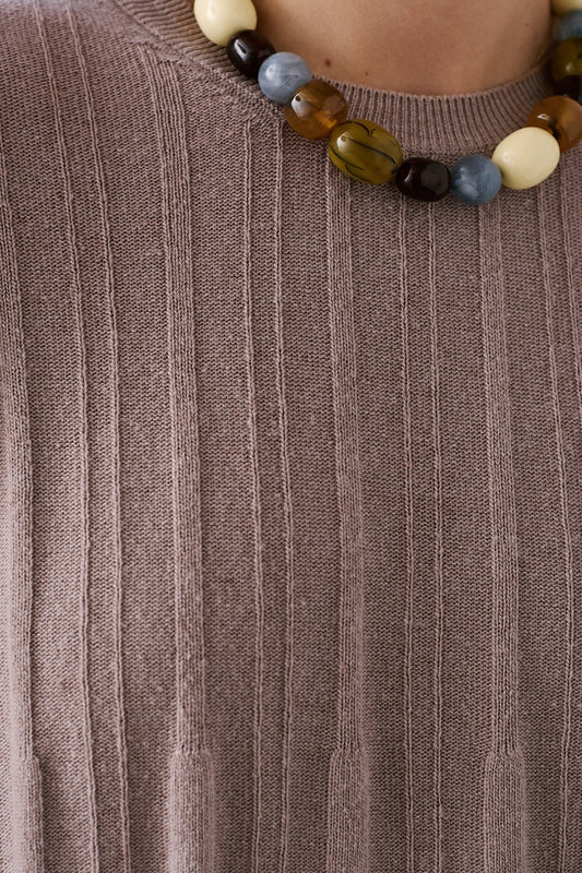 Sweater Lana y Cashmere Runa Beige Detalle