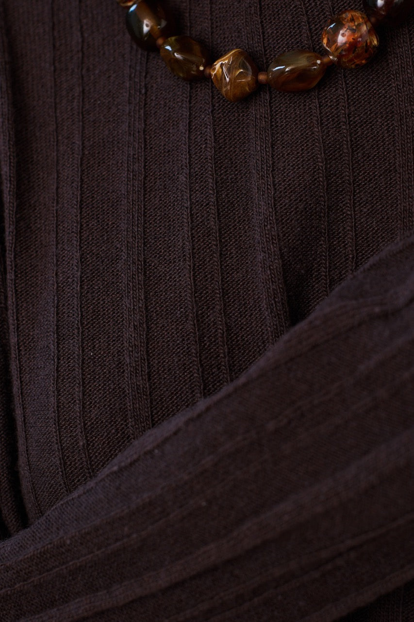 Sweater Lana y Cashmere Runa Café Detalle