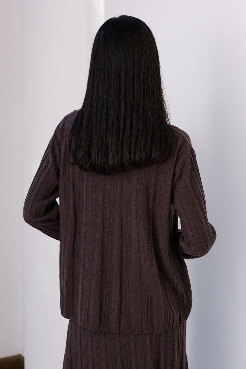 Sweater Lana y Cashmere Runa Café Vista Posterior