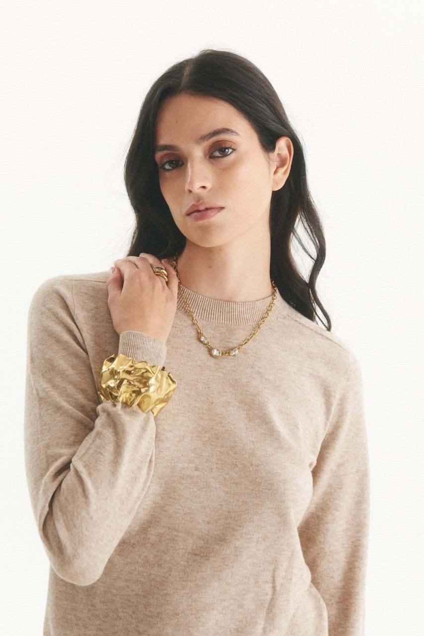 Sweater Lana Vilma Beige Vista Frontal 2