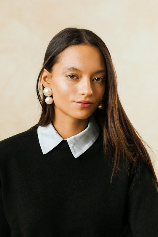 Sweater Lana Vilma Negro Acercamiento