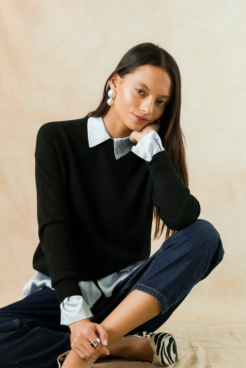 Sweater Lana Vilma Negro Vista Frontal