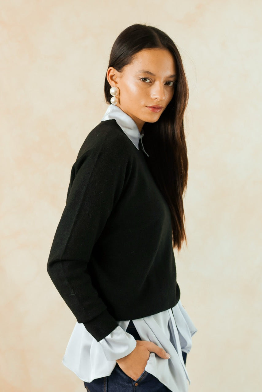 Sweater Lana Vilma Negro Vista Lateral 3