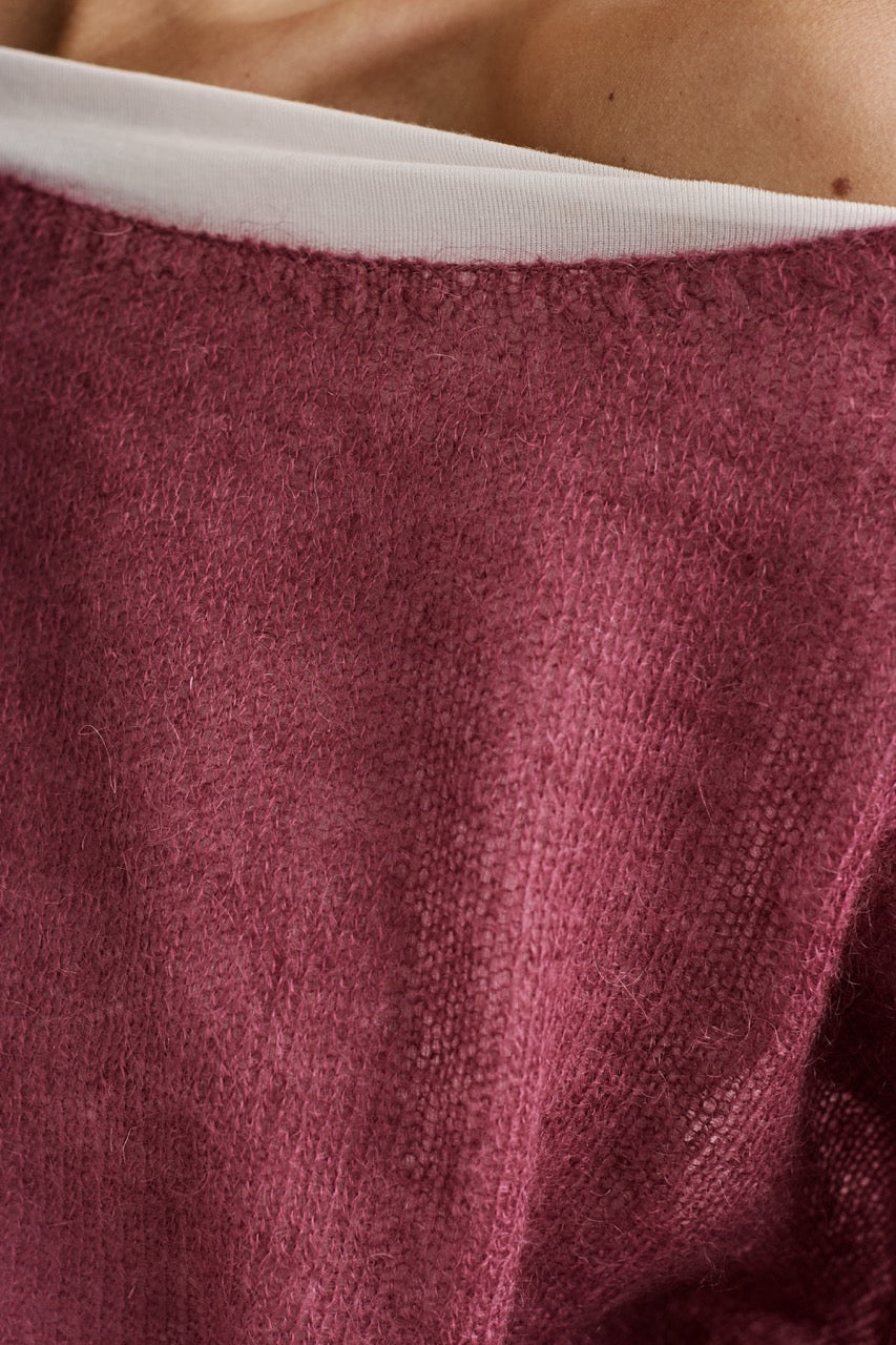 Sweater Mohair Yrsa Negro Detalle