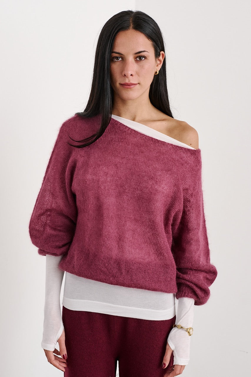 Sweater Mohair Yrsa Negro Vista Frontal