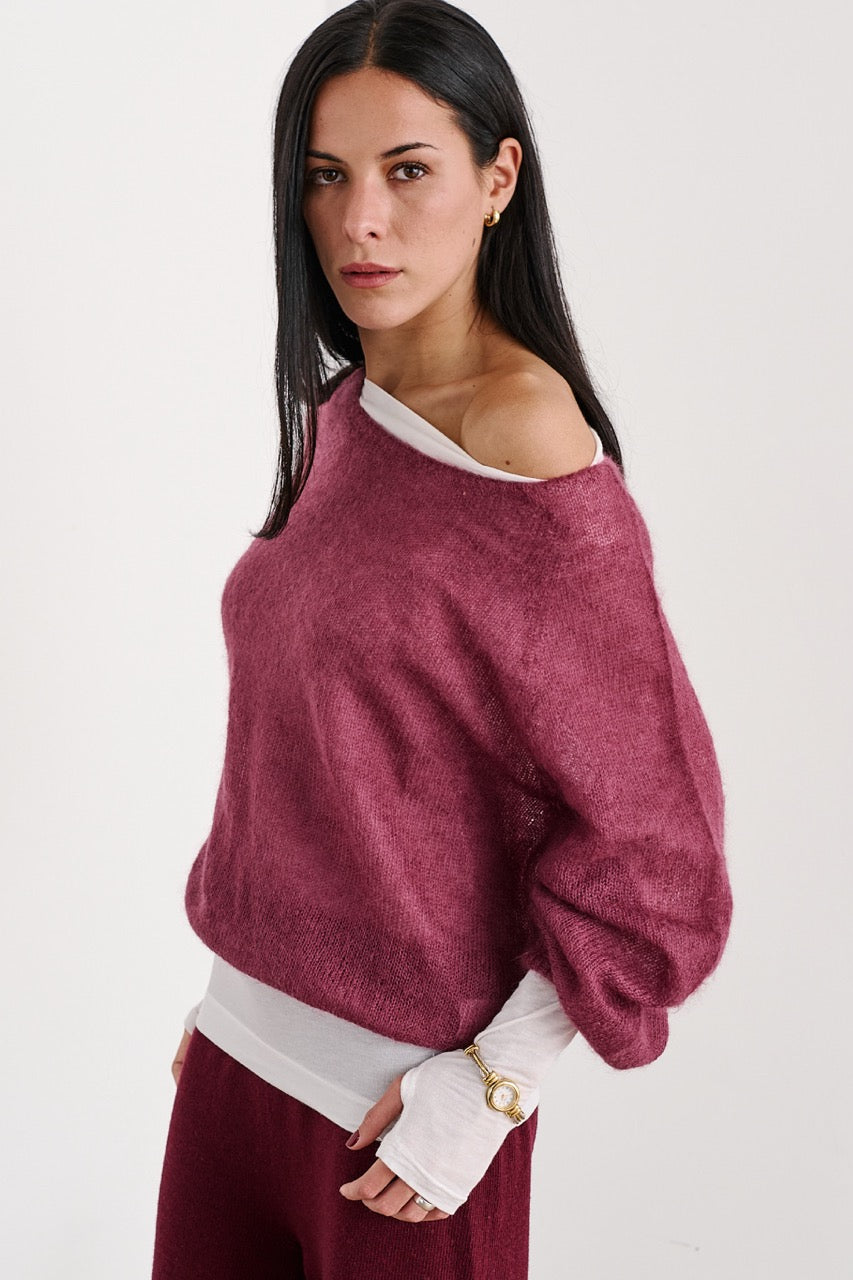 Sweater Mohair Yrsa Negro Vista Frontal 2