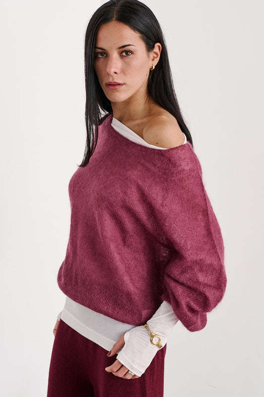 Sweater Mohair Yrsa Negro Vista Frontal 2