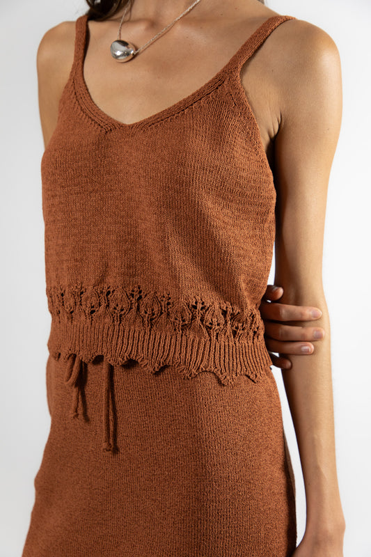 Top Algodón Daniela Camel