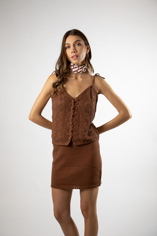 Top Pabilo Algodón Noemi Chocolate