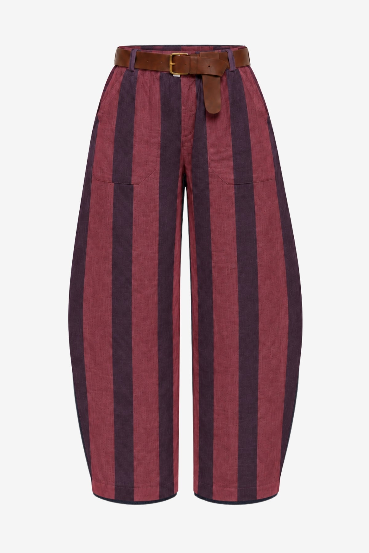 JH Pantalón Cinturón Burdeo/Azul