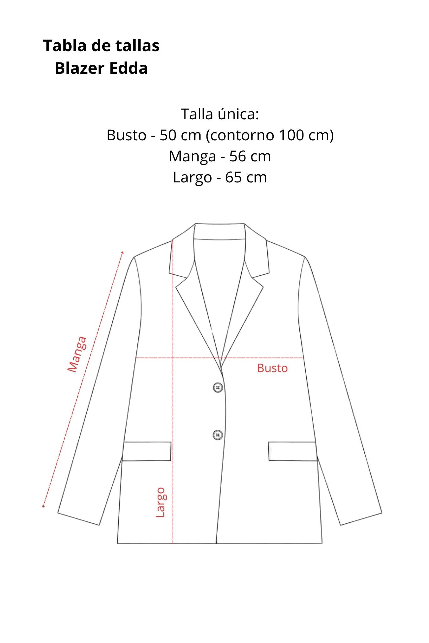 Tabla de tallas Blazer Edda