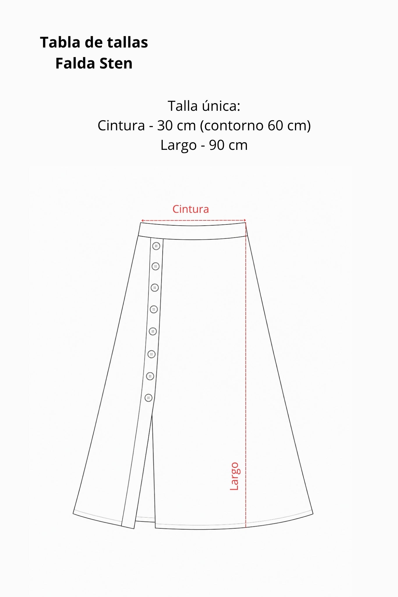 Tabla de tallas Falda Sten