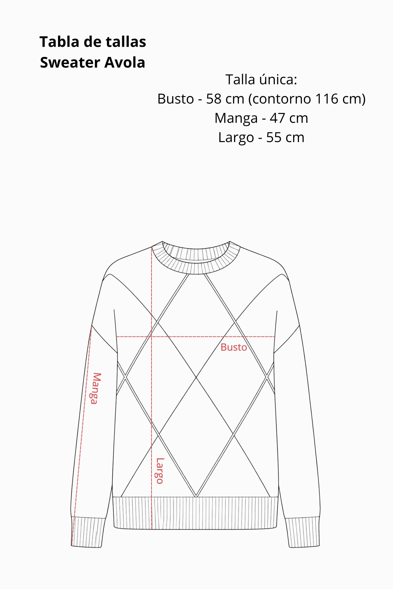 Tabla de tallas Sweater Avola