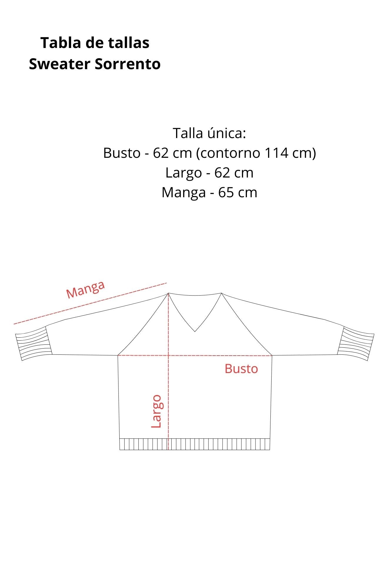 Tabla de tallas Sweater Sorrento