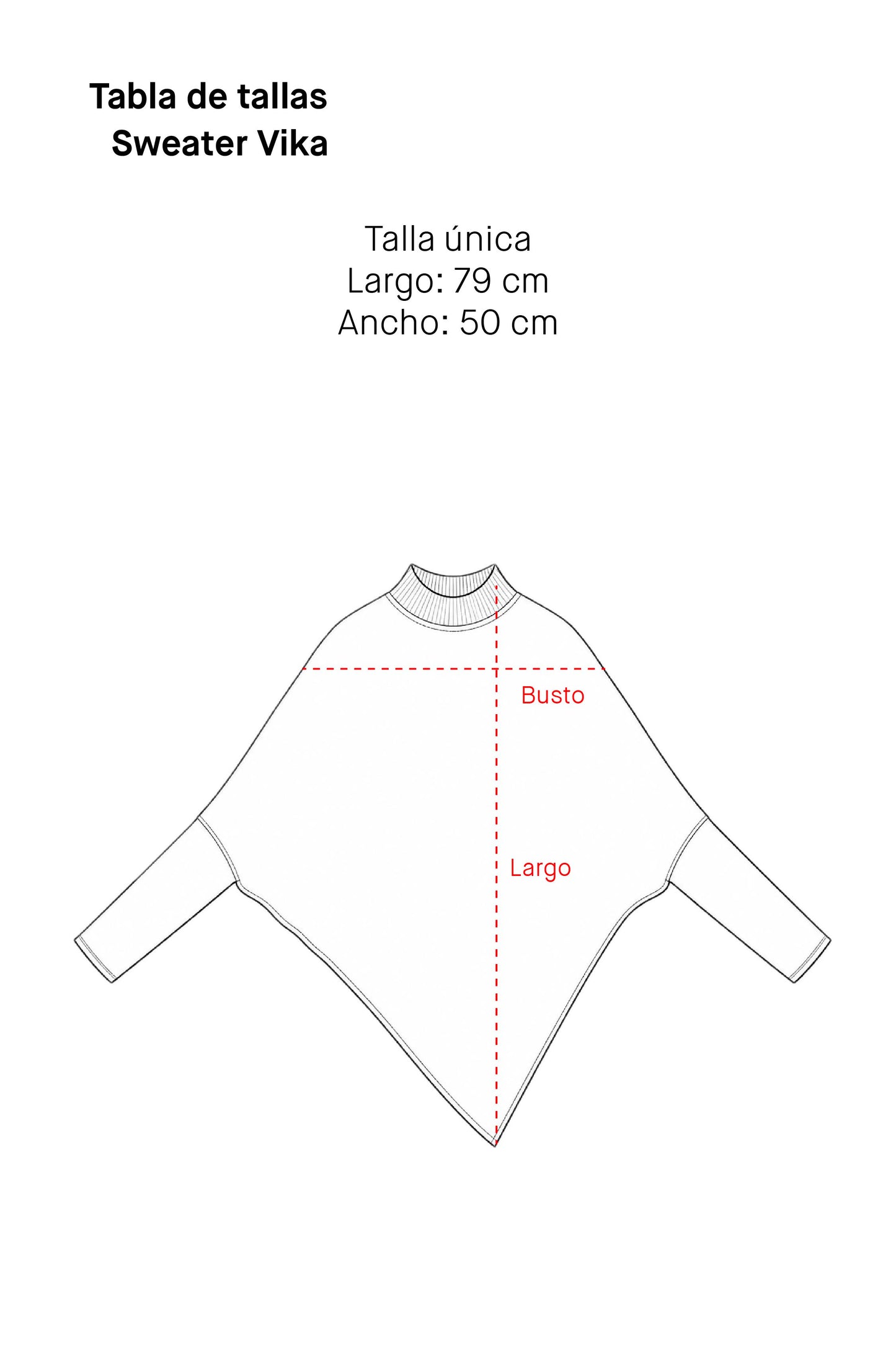 Tabla de tallas Sweater Vika