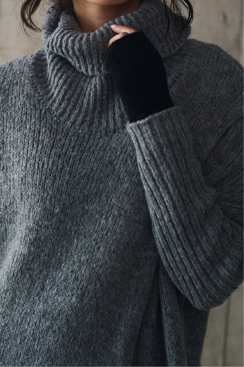 Tapado Blend Lana Tropea Gris Detalle