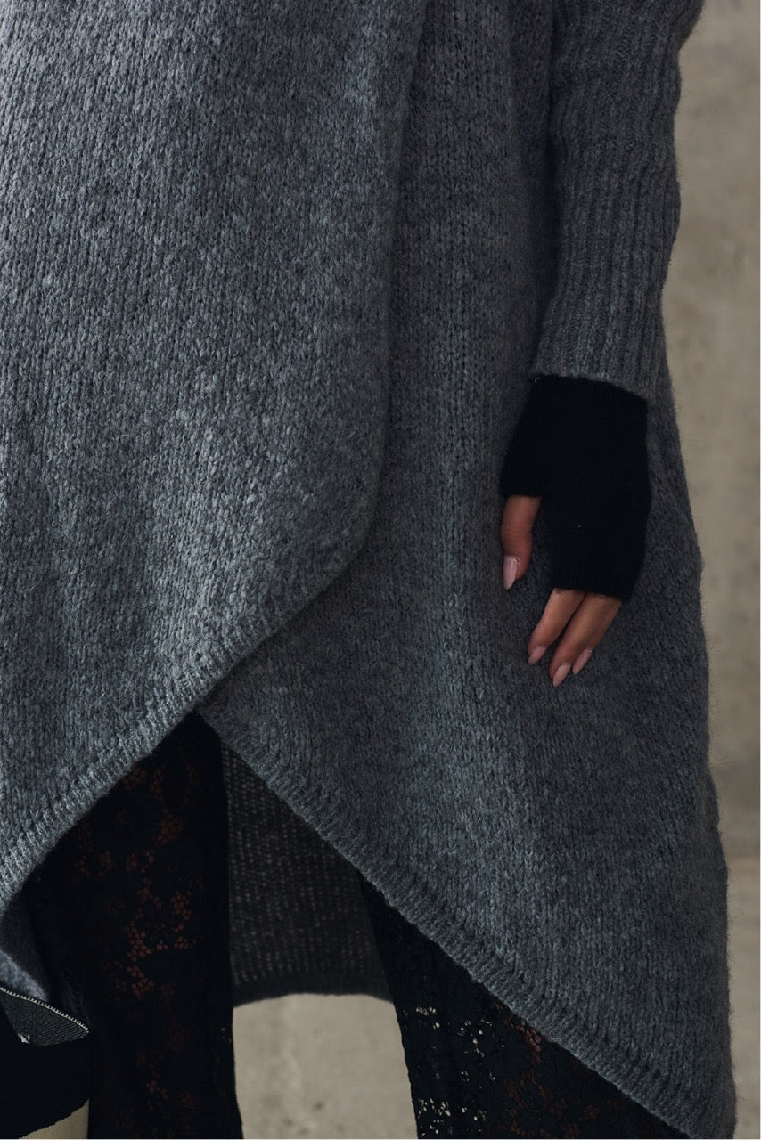 Tapado Blend Lana Tropea Gris Detalle 2