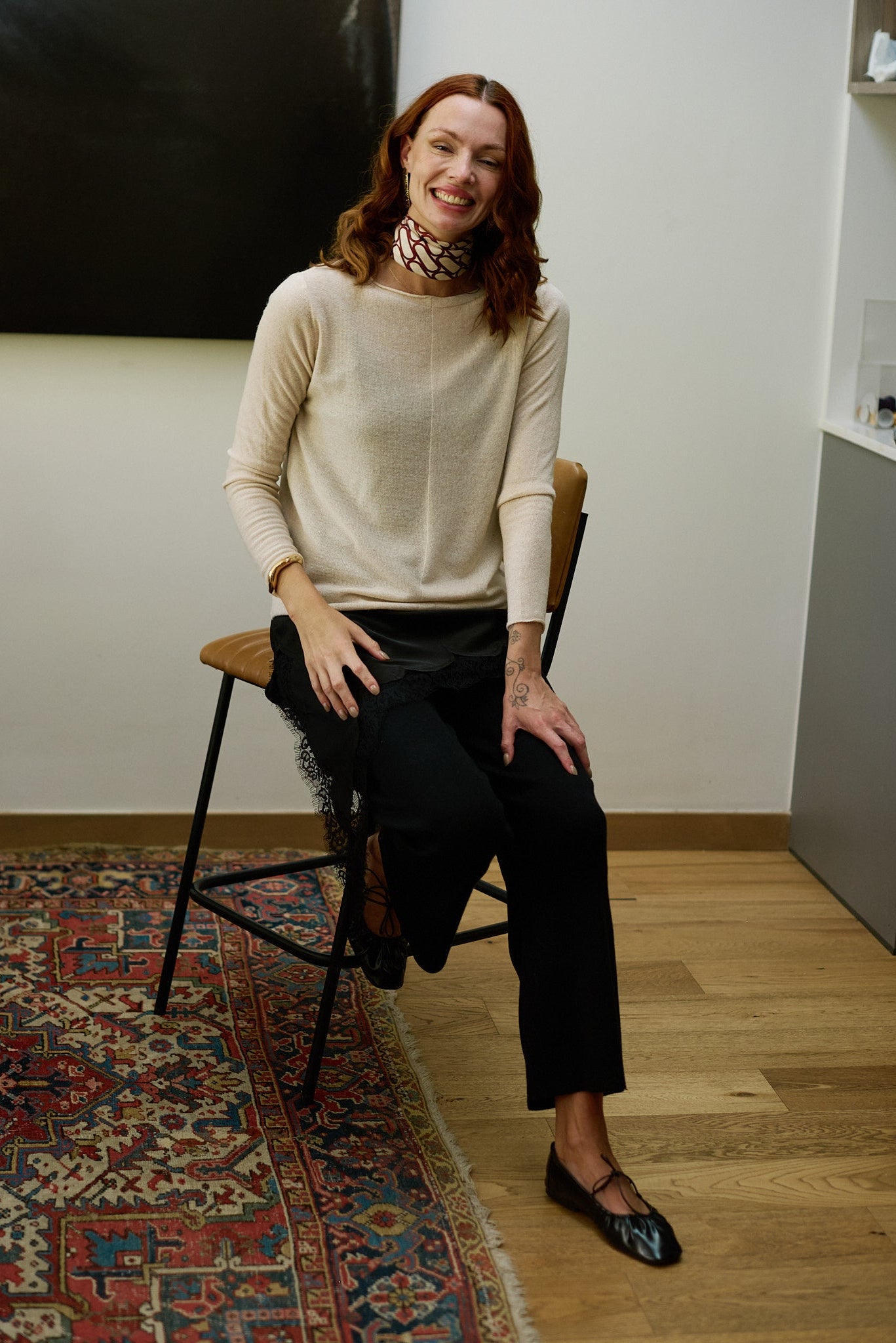 Sweater Lana y Cashmere Torino Crudo Vista Distancia