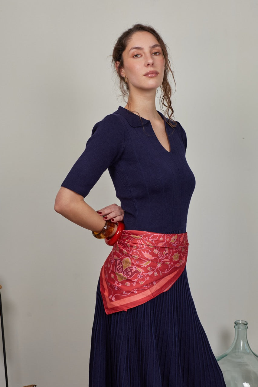 Vestido Viscosa Vetra Azul Marino
