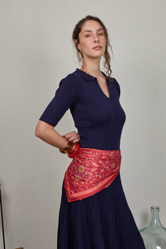 Vestido Viscosa Vetra Azul Marino