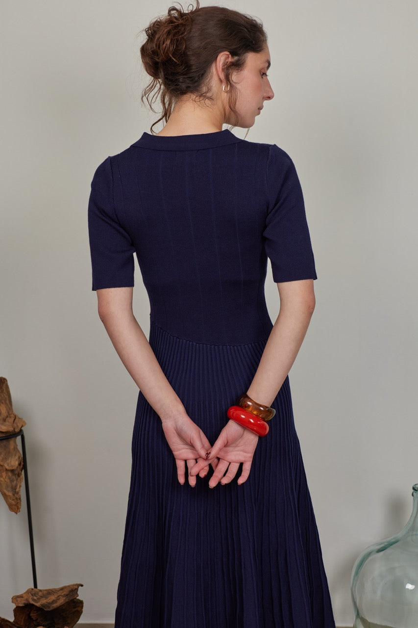 Vestido Viscosa Vetra Azul Marino