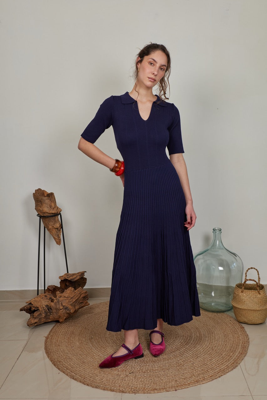 Vestido Viscosa Vetra Azul Marino