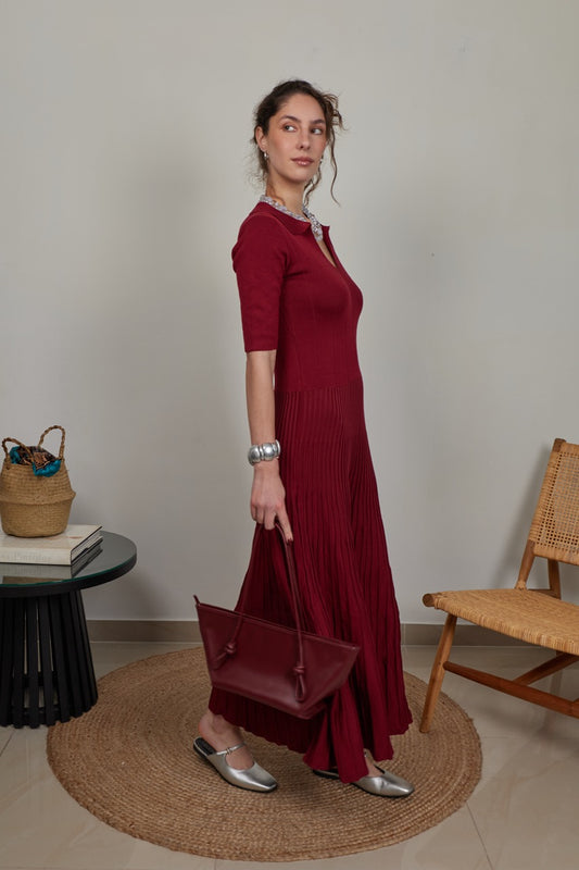 Vestido Viscosa Vetra Burdeo