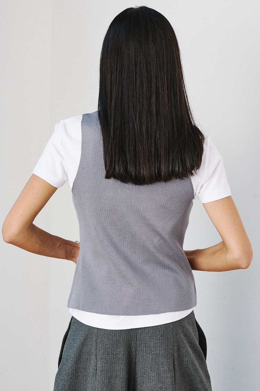 Vest Viscosa Algot Gris Vista Posterior