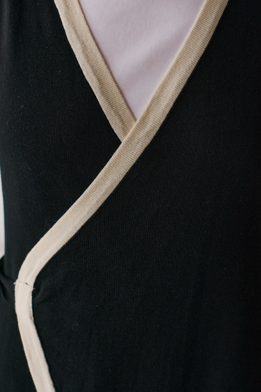 Vestido Viscosa Aila Negro Detalle