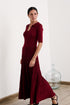 Vestido Viscosa Vetra Burdeo Vista Frontal
