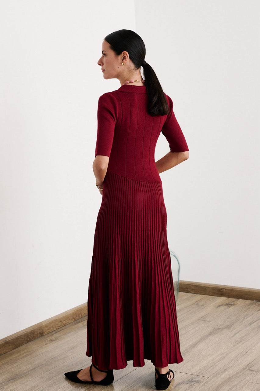 Vestido Viscosa Vetra Burdeo
