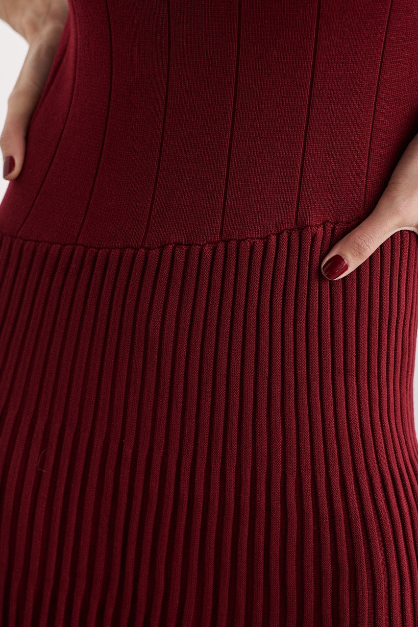 Vestido Viscosa Vetra Burdeo