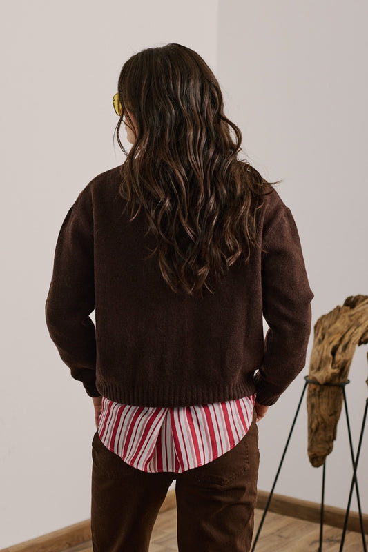 Sweater Lana Vicenza Café Vista Posterior