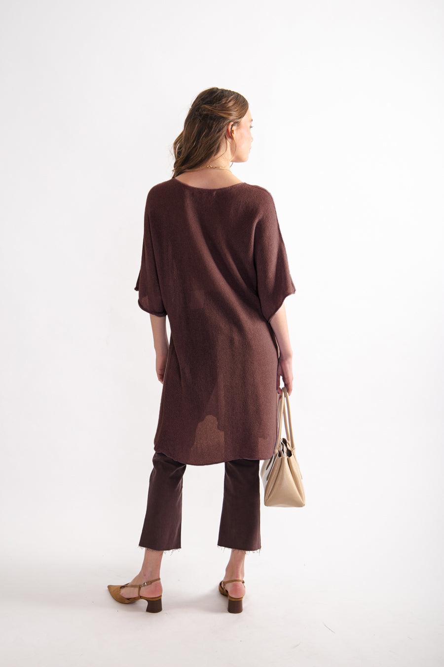 Vestido Lino y Algodón Benita Chocolate