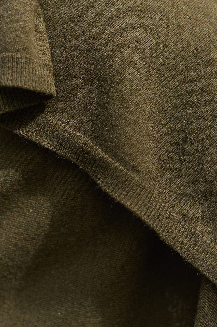 Bufanda Lana y Cashmere Bari Verde Oscuro Detalle