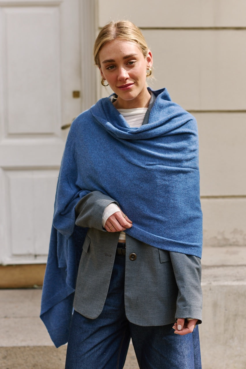Bufanda Lana y Cashmere Torino Celeste
