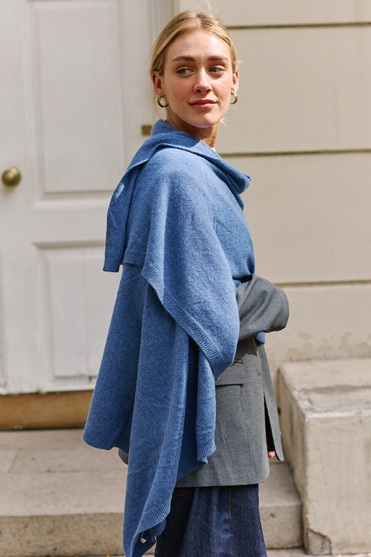 Bufanda Lana y Cashmere Torino Celeste