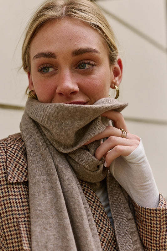 Bufanda Lana y Cashmere Torino Taupe