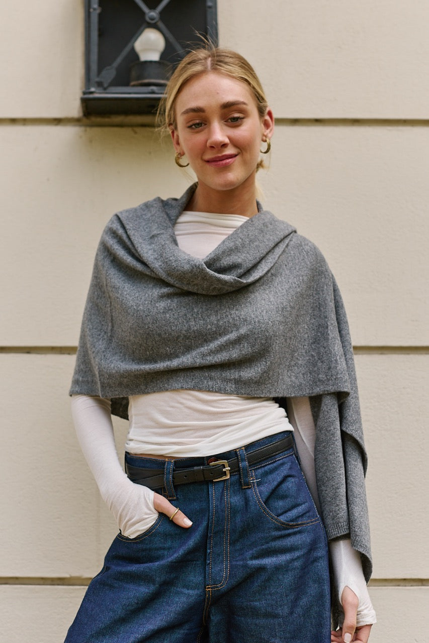 Bufanda Lana y Cashmere Bari Gris Claro