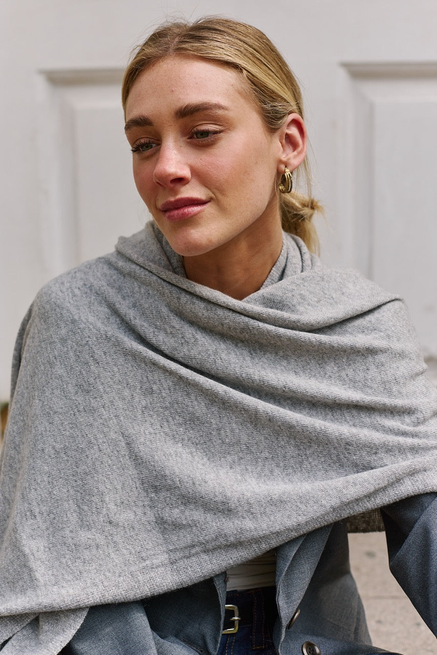 Bufanda Lana y Cashmere Bari Gris Claro