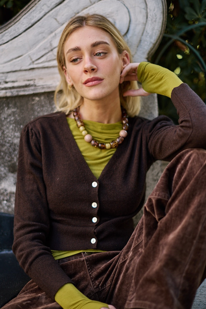 Chaleco Lana y Cashmere Aosta Café